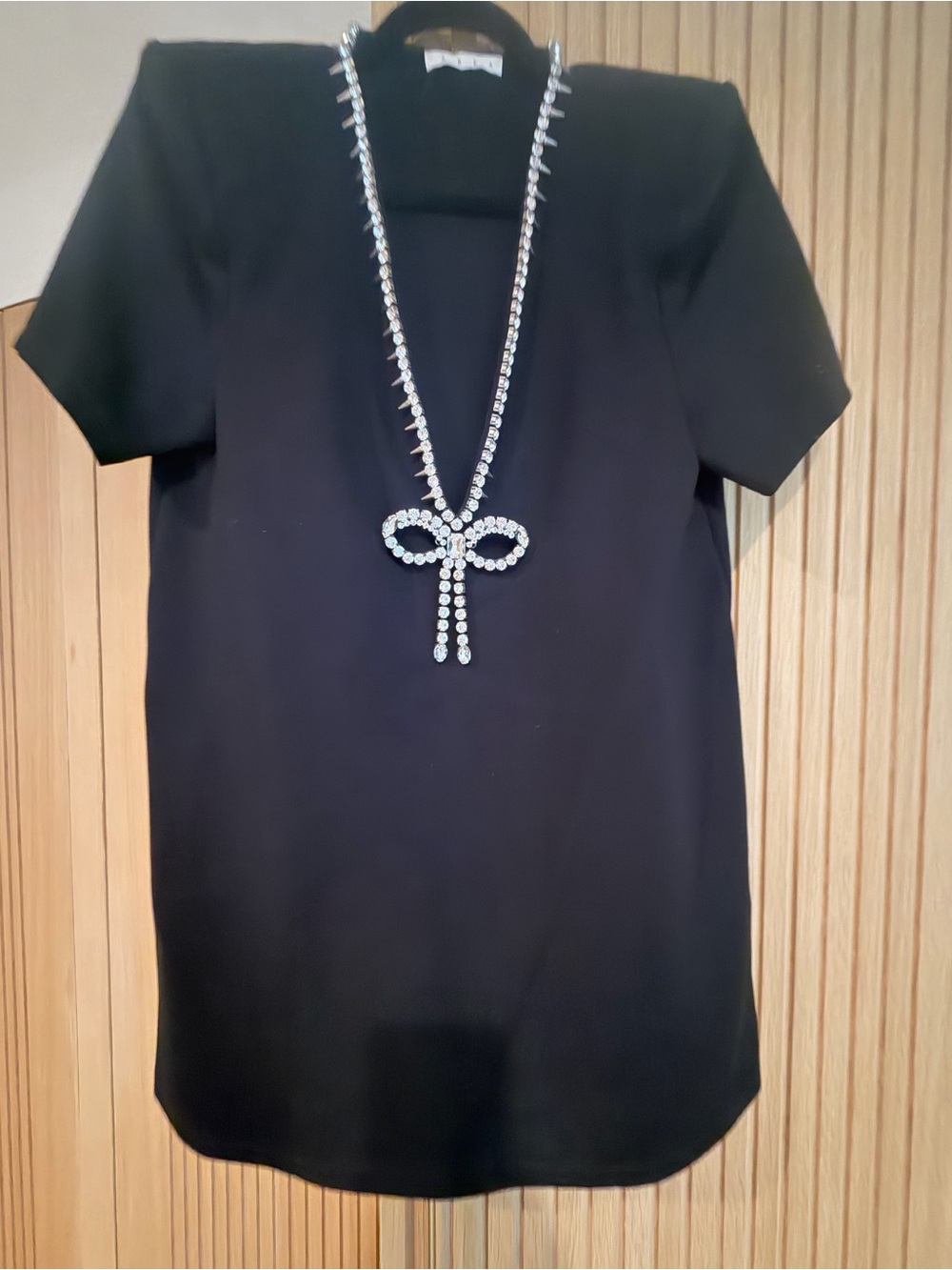 AREA Black Short-Sleeve Tunic Top